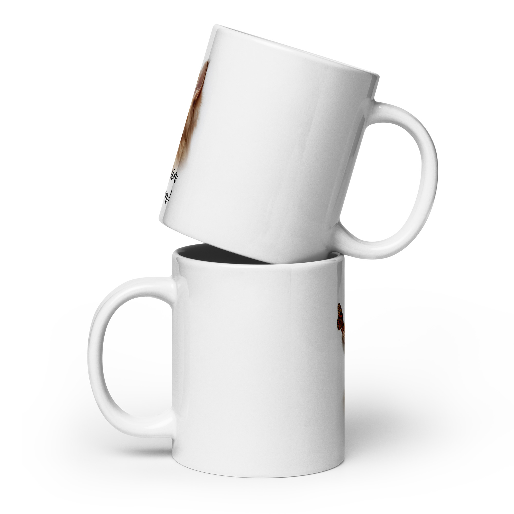 Tasse, weiß, glänzend, "Zeit für ein Küsschen!" – Bild 3